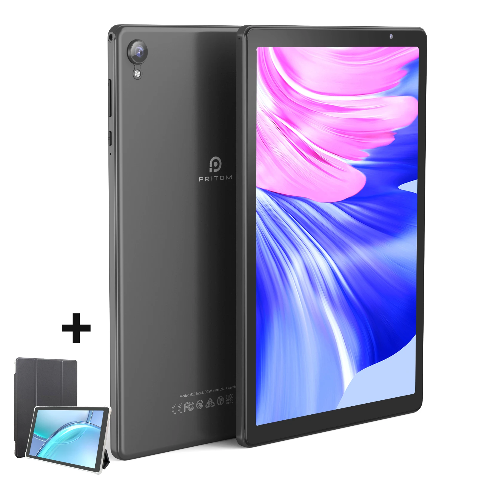 PRITOM Tablet 10 Zoll Android 12 32 GB ROM 512 GB Erweitern Sie Tablets, 2 GB RAM Wi-Fi 6 Tablet-PC mit 1,6 GHz Quad-Core-CPU, 10,1 Zoll Image