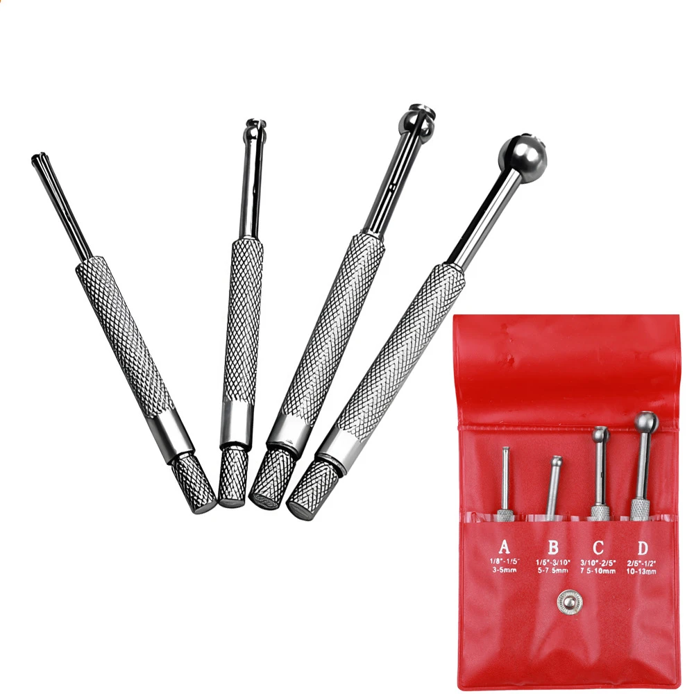 4 stücke set KLEINE LOCH GAUGE Teleskop Messgeräte SET VOLLER KUGEL TYP GAUGE .125 - .5 "4 pc Volle-Ball Kleine Bohrung Loch Präzision Gage Image