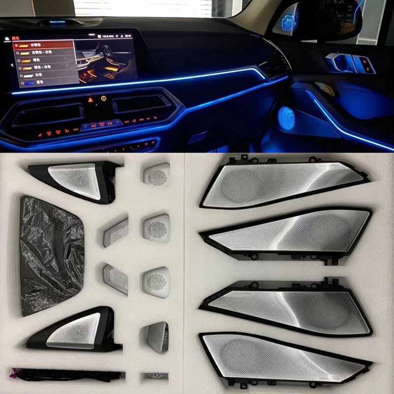 Vorne Hinten Tür Lampen Für BMW X5 G05 X7 G07 LED Glow Hochtöner Abdeckung Leucht Trim Lautsprecher Audio Atmosphäre Horn Beleuchtung Image