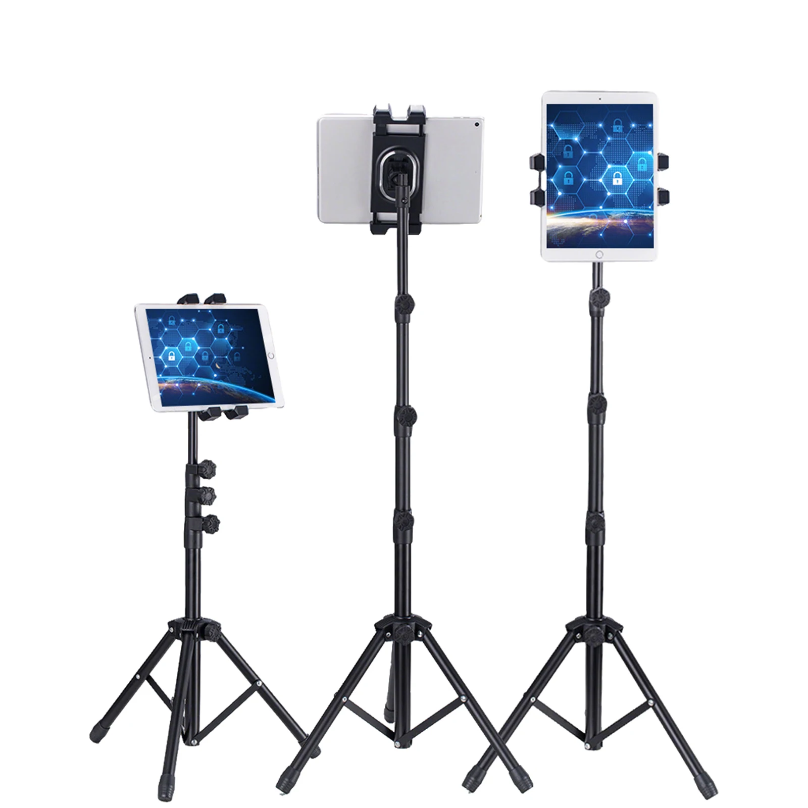 Tablet-Halterung, Stativ, verstellbare Halterung für iPad Pro, iPad, iPhone und alle 4,7–12,9 Zoll Tablets und Smartphones Image