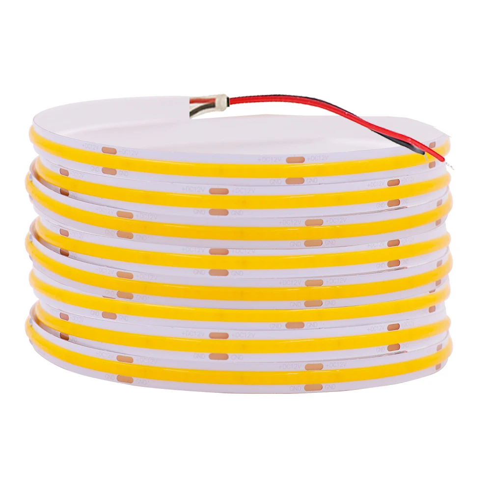 COB-LED-Streifenlicht 320 384 480 528 LEDs, hohe Dichte, flexibles COB-FOB-LED-Licht, RA90, LED-Band, Band, linear, dimmbar, DC 12 V, 24 V