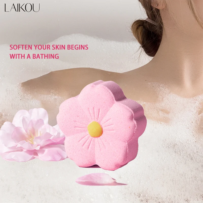 LAIKOU Bubble Kleine Badebomben Körper Stressabbau Peeling Feuchtigkeitsspendende Düfte Aromatherapie SPA Salzball Hautpflege 80g Image