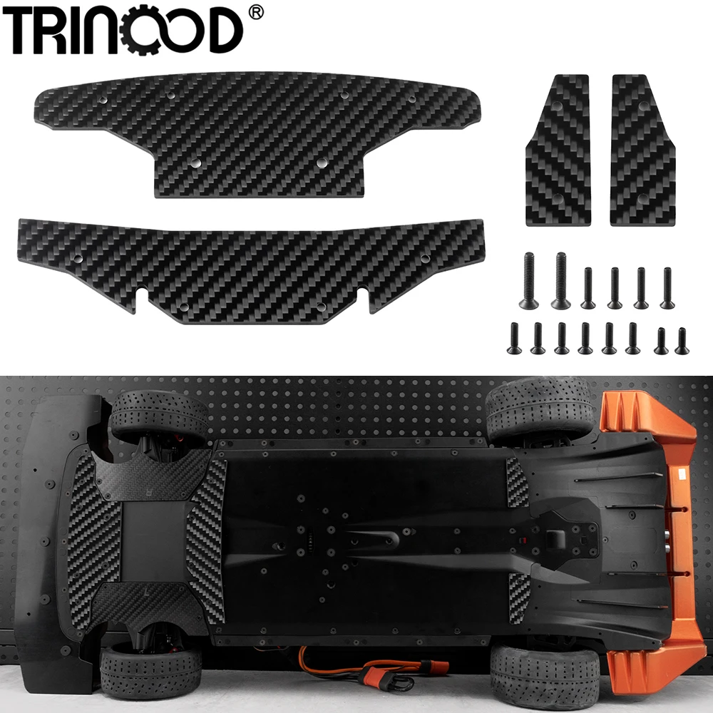 TRINOOD Carbon Fiber Chassis Armor Protection Skid Plate für 1/7 A-RRMA Felongy 6S BLX, Infraction 6S BLX V2 Upgrade-Teile Image