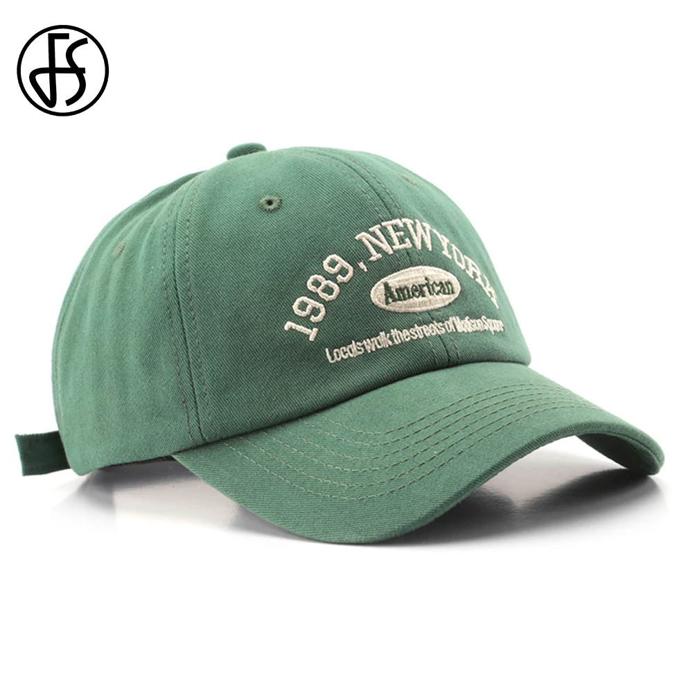 FS Stylische grüne Streetwear-Baseballkappen für Herren, Luxusmarken-Damenmütze, beige Baumwoll-Snapback-Hip-Hop-Kappe, Gorras Mujer