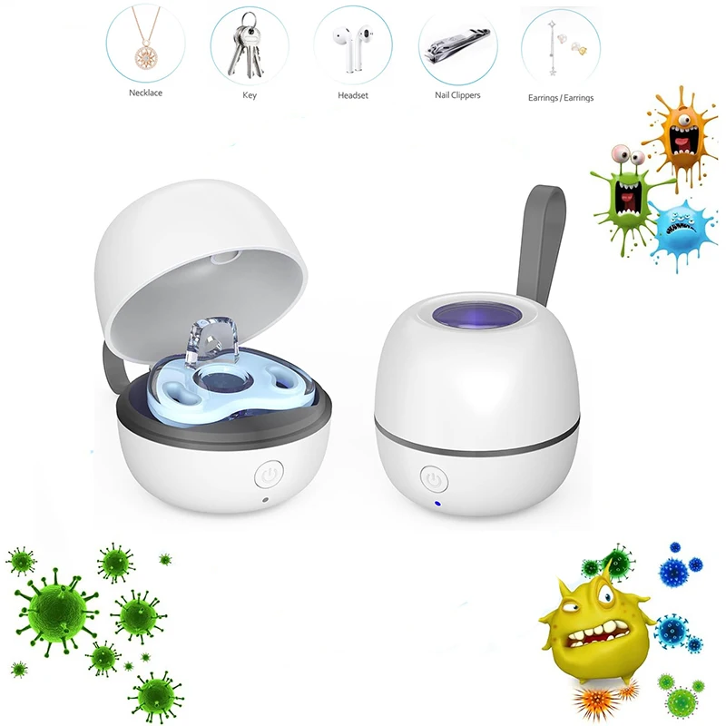 2025 Neues tragbares Schnuller-Sterilisator-Etui mit UV-Licht, wiederaufladbare Reise-Desinfektionsbox für Baby-Schnuller, gereinigt 180 Sekunden Image