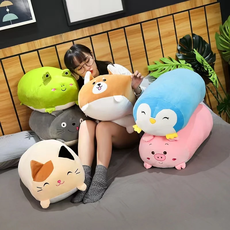 20-90cm weiches Tier niedliche Ecke Bio Kissen Kissen niedlichen Hund Katze Dinosaurier Schwein Einhorn Plüsch tier ausgestopfte Mädchen Jungen Geburtstag Geschenk Image