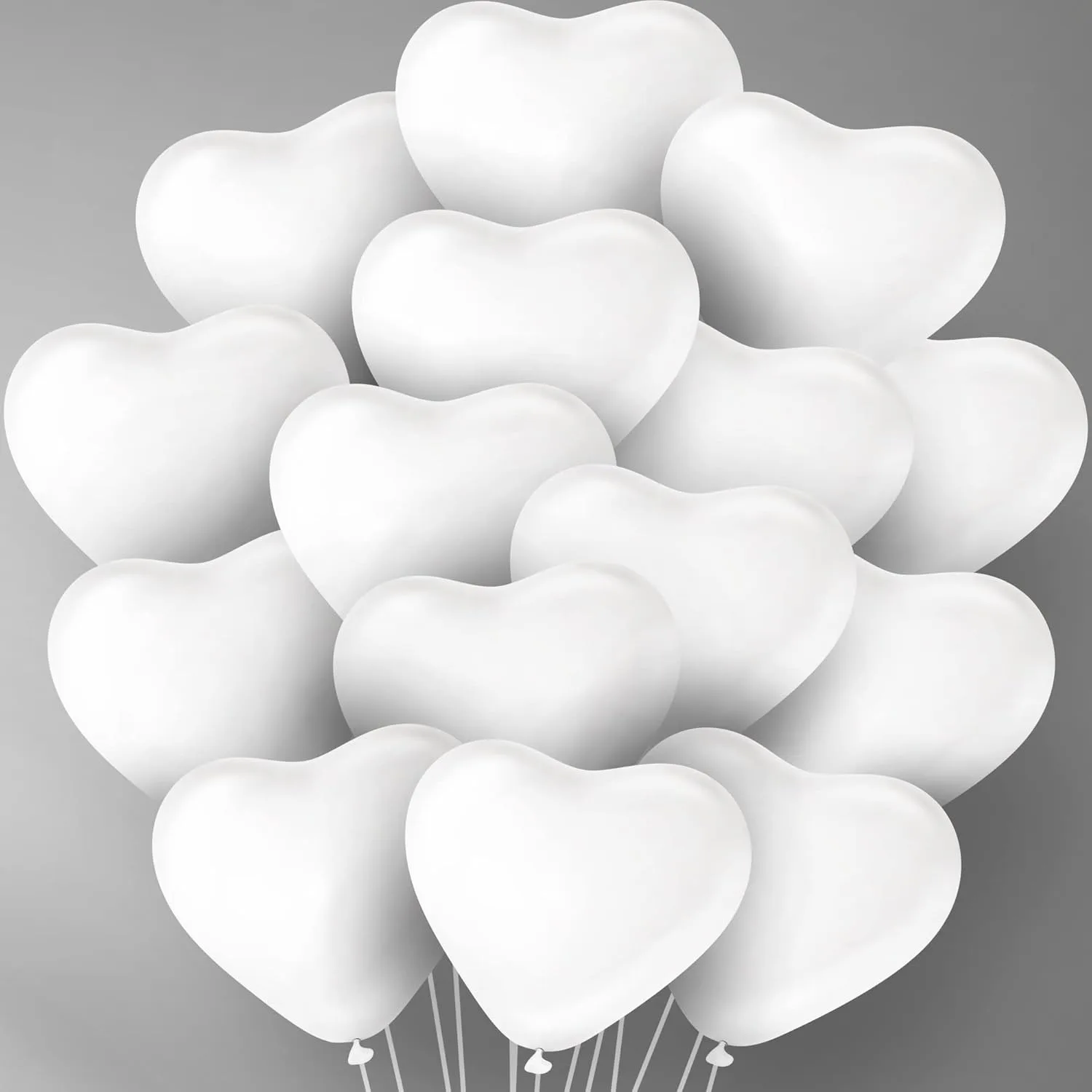 10/20/30 Stück 10 Zoll weißer herzförmiger Latexballon Hochzeit Geburtstag Party Dekoration Liebesballon Valentinstag Hochzeit Baby Showe Image