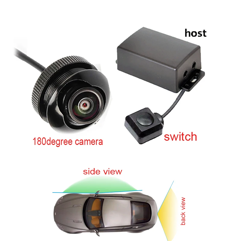 Zwei kanal auto kamera Blind Spot HD video controller box automatische schalter hinten/seite/vorderansicht cameras180 grad HD kamera Image