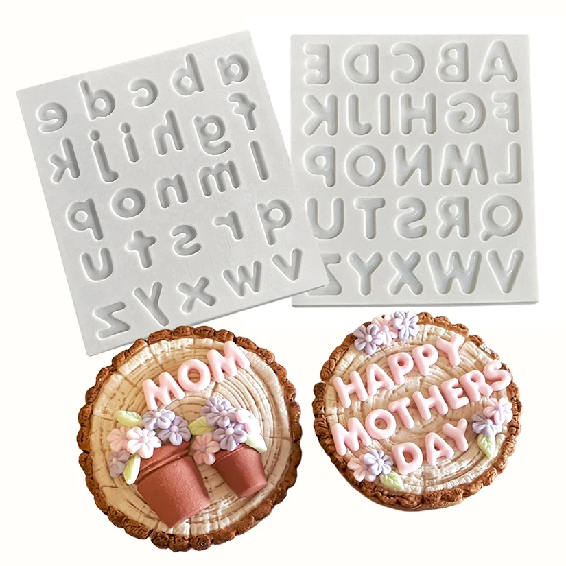 Kapitalbuchstaben und Kleinbuchstaben Silikon-Form für Zuckerguss, Kekse, Cupcakes, Schokolade, Backen und Fondant-Kuchendekoration Image