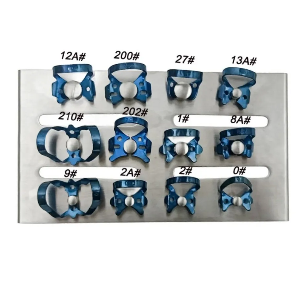 1Set Dental Endodontie Kofferdam Klemmen Restaurative Barriere Clip Halter Edelstahl Tablett Halter Zahnarzt Chirurgie Ausrüstung Image