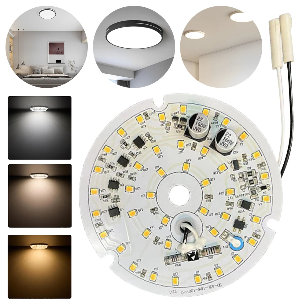 Deckenleuchte, LED-Panel, 220 V-240 V, Ersatz-LED-Modul, 3000–6500 K, dimmbar, runder Lampenring, LED-Nachrüstplatine, Lichtquelle