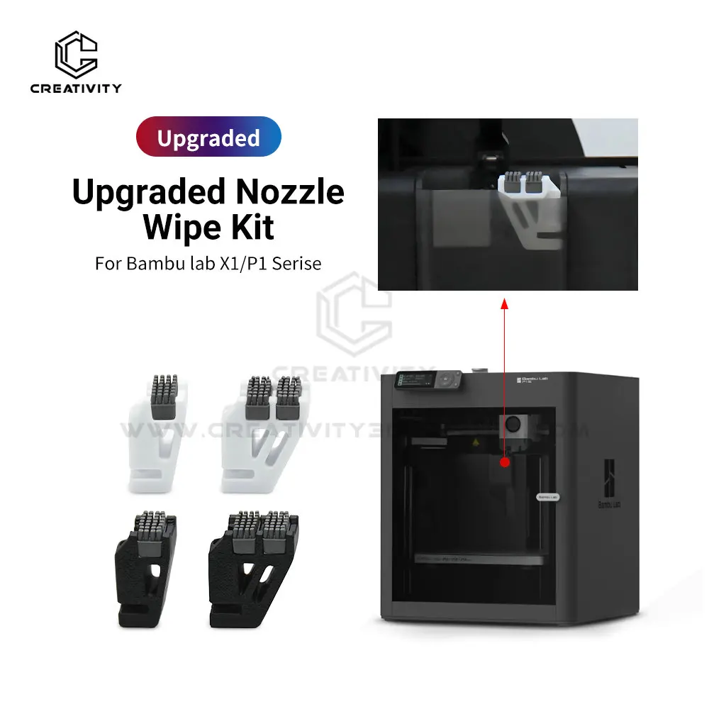 Für Bambu Lab Hotend-Wischer P1P P1S X1 X1C: Düsenreiniger, Silikonbürste, montierte Reinigungsbürsten, Druckkopfreiniger, Druckkopfwischer Image