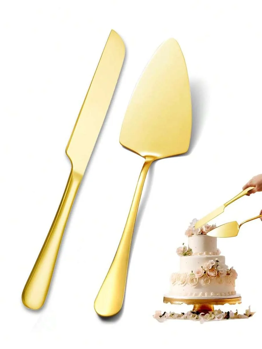 1/2-teiliges Kuchenspatel-Set aus Edelstahl, Brot-Gebäck-Spatel, Catering-Werkzeuge für Hochzeiten, Geburtstage und Partys Image