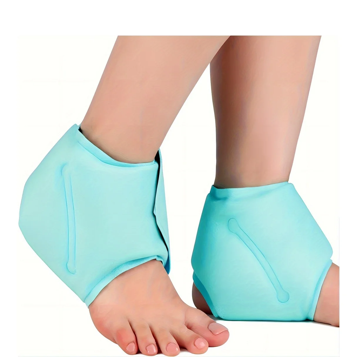 1 wiederverwendbarer blauer Mehrzweck-Knöchel-Eisbeutel, Kaltkompressebeutel – Kalt- und Heißkompressions-Gelbeutel für Sport und Yoga, mit Verstellbarkeit Image