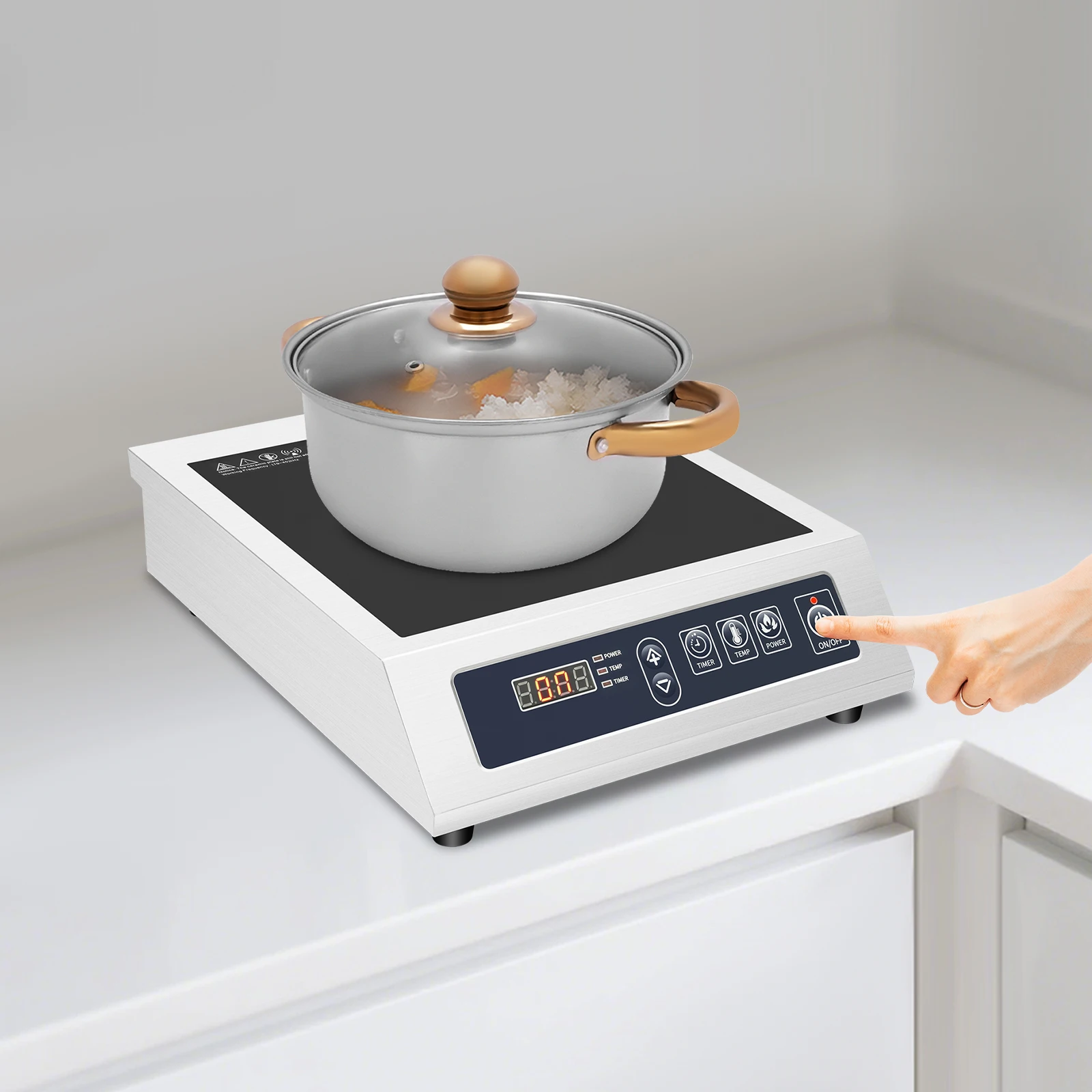 Induktionskochfeld, einzelne Induktionskochplatte, 3500 W, Induktionskochfeld, 220 V, mit LED-Digitalanzeige für die Küche zu Hause Image