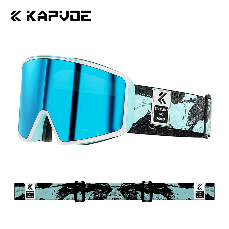 KAPVOE Skibrille, Snowboard-Maske für Männer und Frauen, Schutz, Schneebrille, magnetische Anziehungskraft, Antibeschlag, UV400, Skibrille für Erwachsene Image