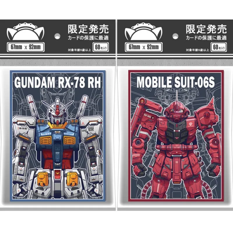 60 teile/satz GUNDAM RX-78 MS-06S Flash Karte Hülse Anime Spiel Sammlung Karte Schutzhülle Geschenk Spielzeug 67*92mm Image