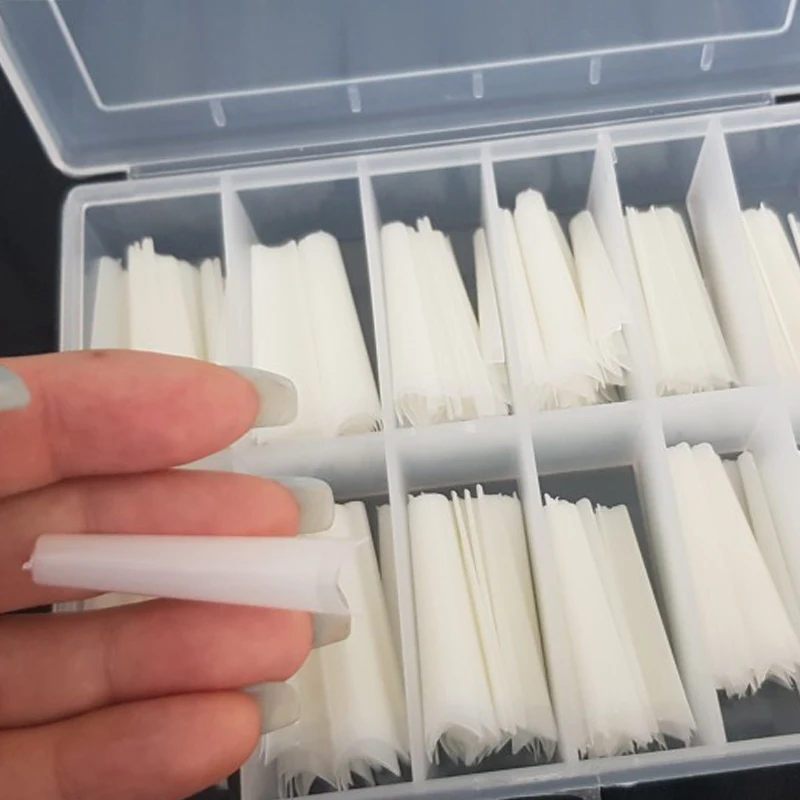 200/240 Stück/Box XXL French Fake Nail Half Cover Clear/Natural Acryl Nail Tips 2025's Coffin/C Curve Straight Falsche Nägel