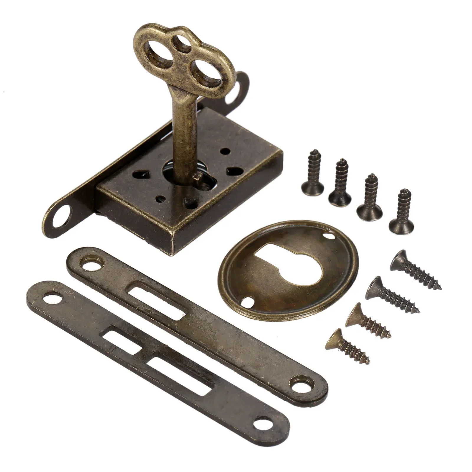 1set Klassische Lock Retro Holz Schmuck Box Schublade Möbel Zähler Dekorative Antike Bronze Schlösser mit Schlüssel