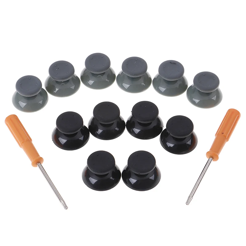 Heißer Verkauf 7 stücke Schwarz Grau 3d Analog Stick für Xbox 360 Controller Thumbsticks Kappen für X box 360 Gamepad reparatur Teile mit Werkzeug Image