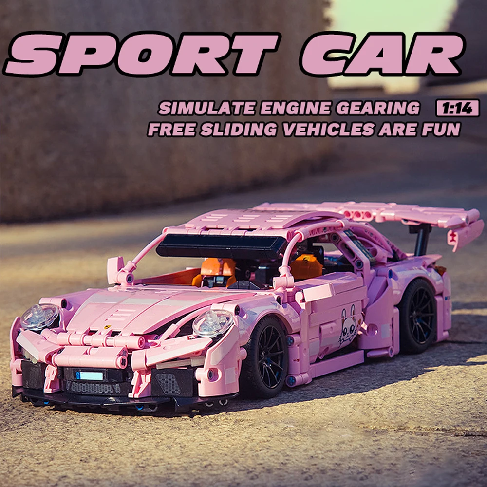 Sportwagen-Modelle RC-Rennwagen Kompatible Bausteine Hochkomplexes Montage-Modell Baustein-Set Spielzeug Geschenk für Weihnachten Jungen Mädchen Image