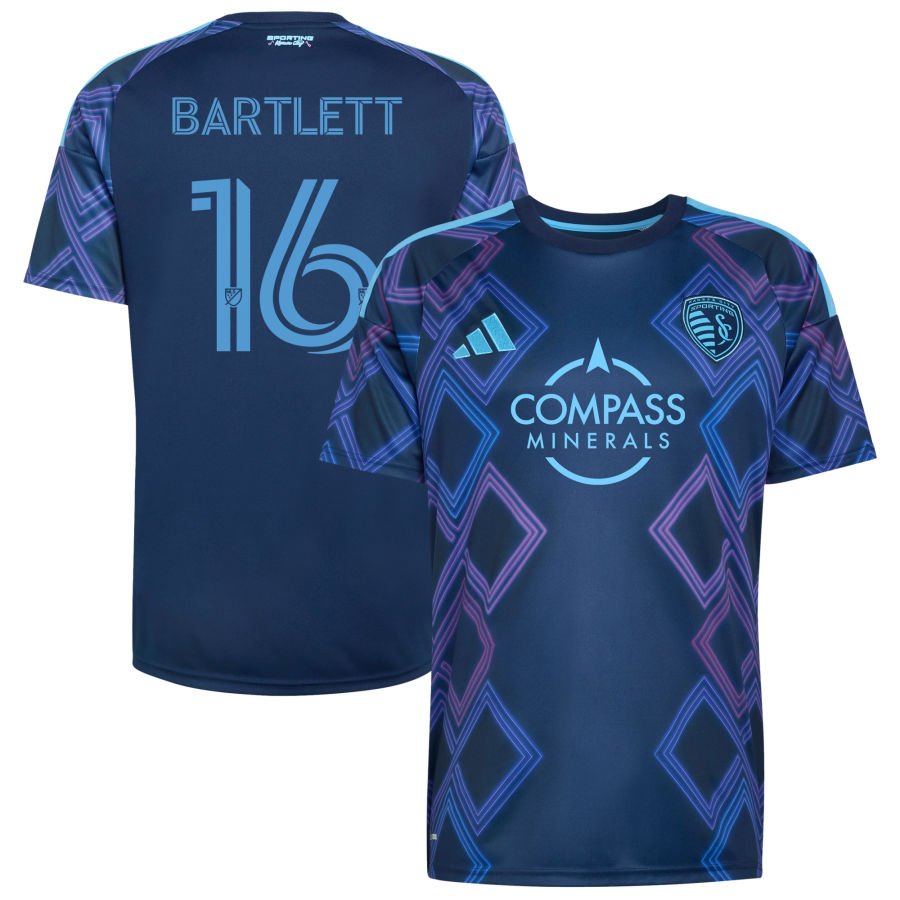 Jacob Bartlett Men's adidas Blue Sporting Kansas City 2026 The 18th & Vine Kit Replica Custom Jersey