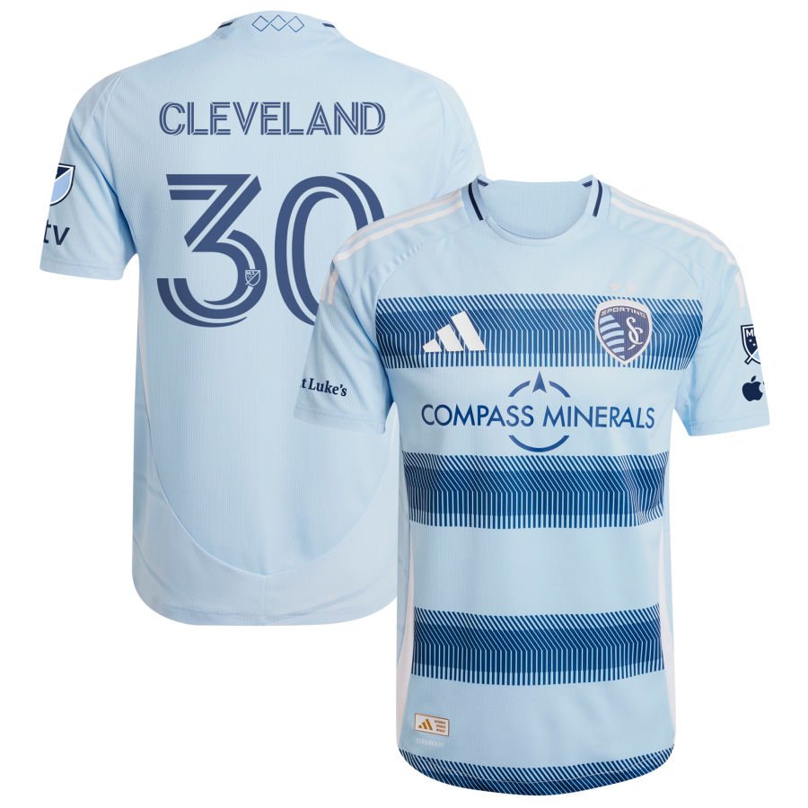 Stefan Cleveland Men's adidas Light Blue Sporting Kansas City 2025 One KC On-Field Authentic Custom Jersey