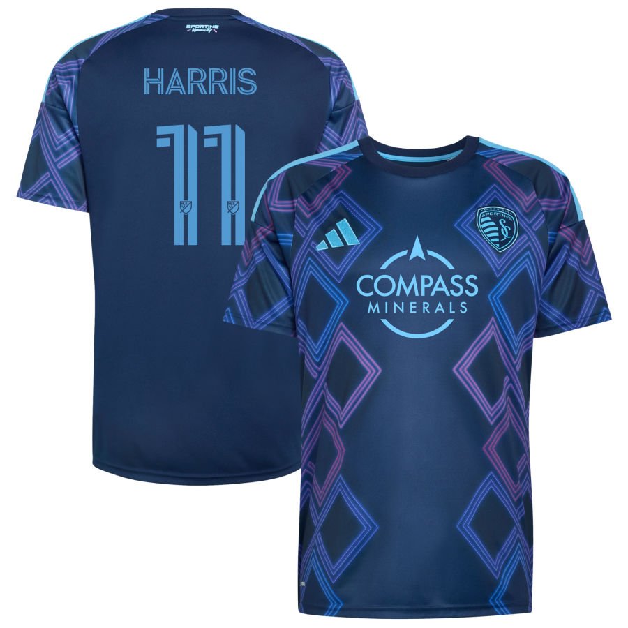 Calvin Harris Men's adidas Blue Sporting Kansas City 2026 The 18th & Vine Kit Replica Custom Jersey