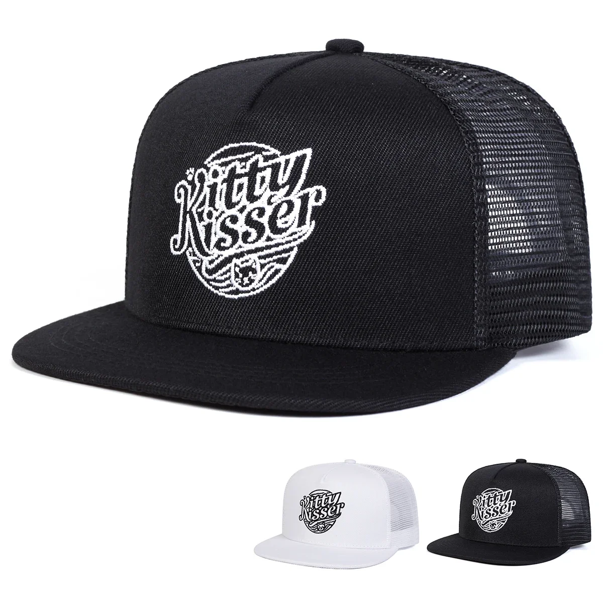Unisexe Kitty Kisser lettre broderie Hip-hop Net chapeaux printemps été en plein air réglable décontracté casquettes de Baseball crème solaire chapeau casquette