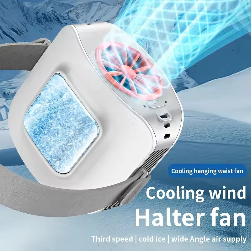 10000 mAh tragbare Taillenventilatorplatte, persönlicher Ventilator, freihändiger tragbarer Mini-Nackenkörper für Bauarbeiten im Freien Image