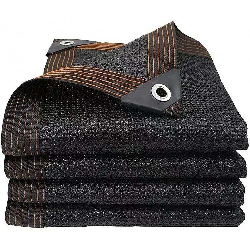 12PIN Schwarz Sonnenschutz Net Schattierung 70 ~ 80% Pflanze Gewächshaus Abdeckung Mesh Zaun Privatsphäre Bildschirm Garten Sonnenschuppen im Freien Anti-UV Image