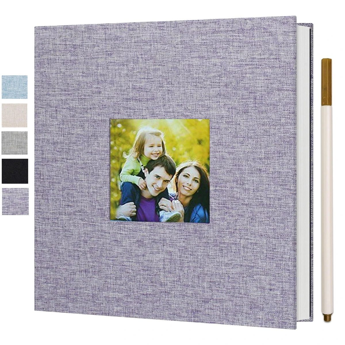 DIY-Leinen-Scrapbook, kleines Fotoalbum mit selbstklebenden Seiten, geeignet für 4x6 und 2x3 Bilder, ausgestattet mit Bild d Image