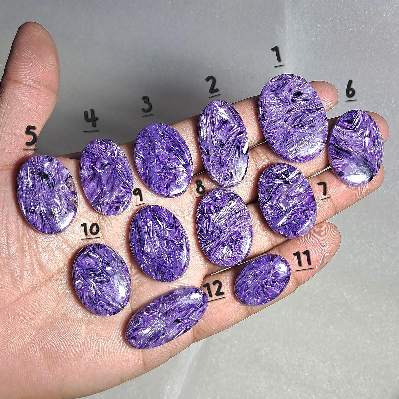 Cabochon di Charoite viola naturale di qualità A, gioielli in Charoite, pietra preziosa sfusa in Charoite, anello in Charoite