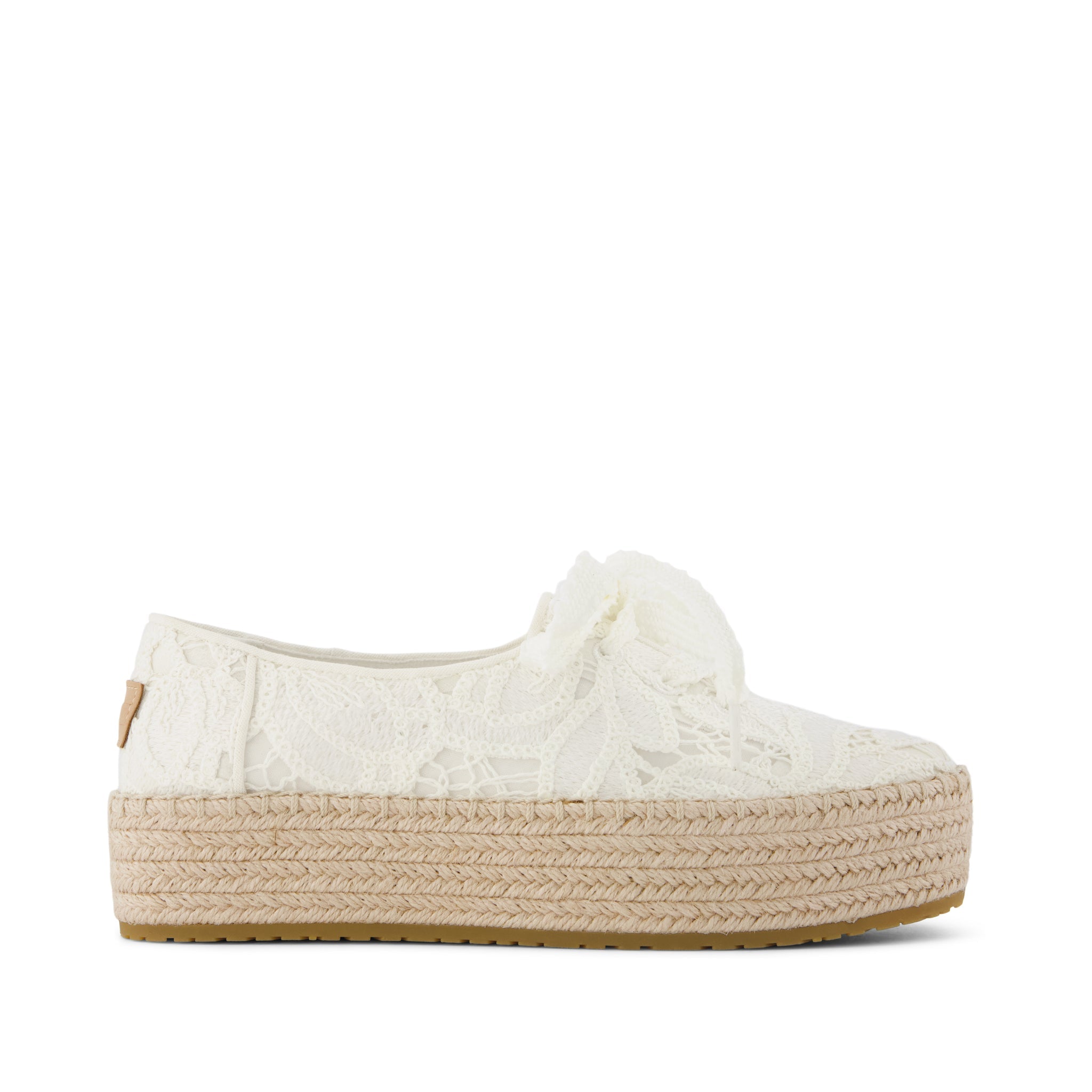 Women's Valencia Lace-Up Platform Espadrille Egret Floral Crochet | White | Size 7 | TOMS Official Site - Shoes, Accessories, & Apparel