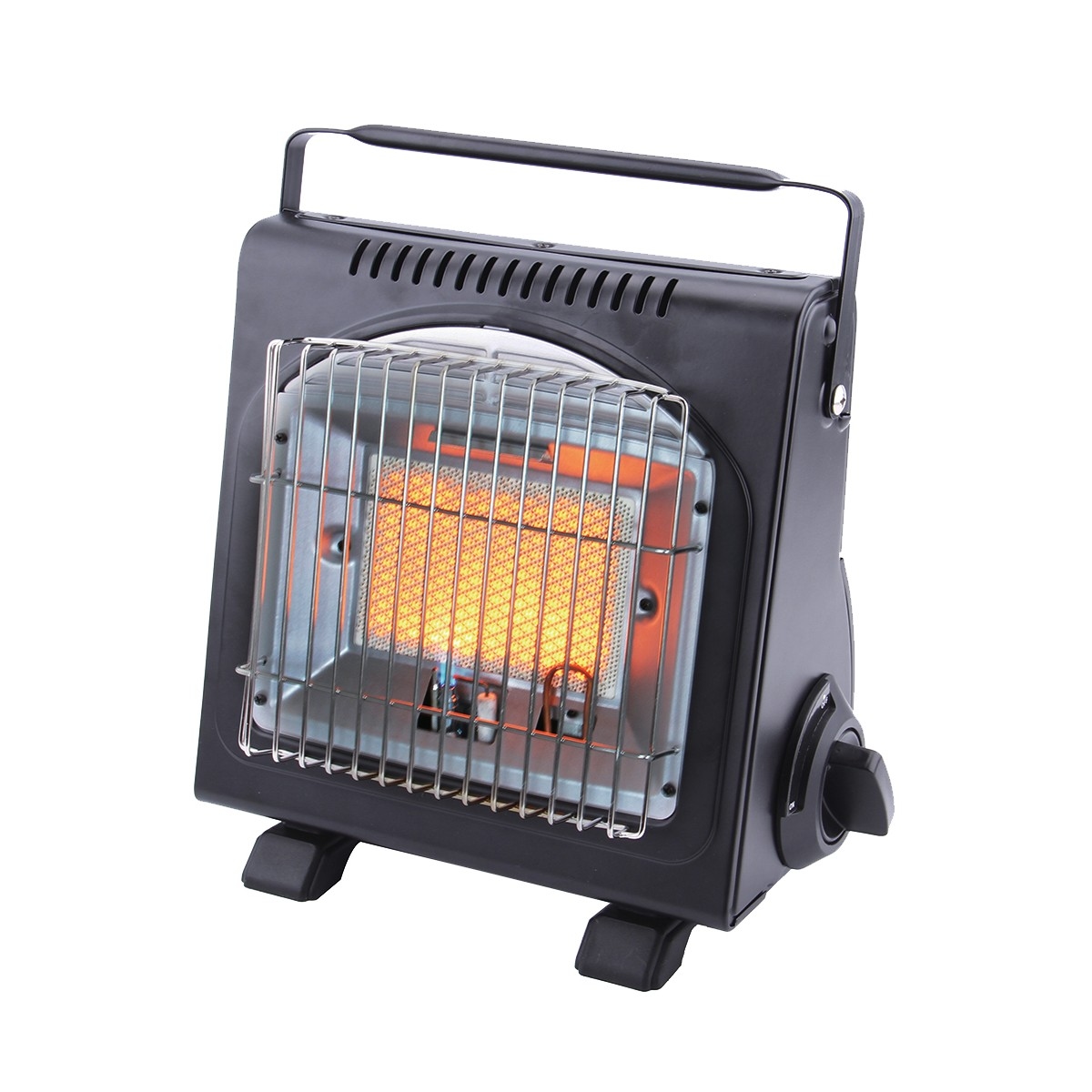 Tragbarer Gasheizer 1700W Keramik + 4 Gaskartuschen Thermoelement ODS Angeln INTEC Image