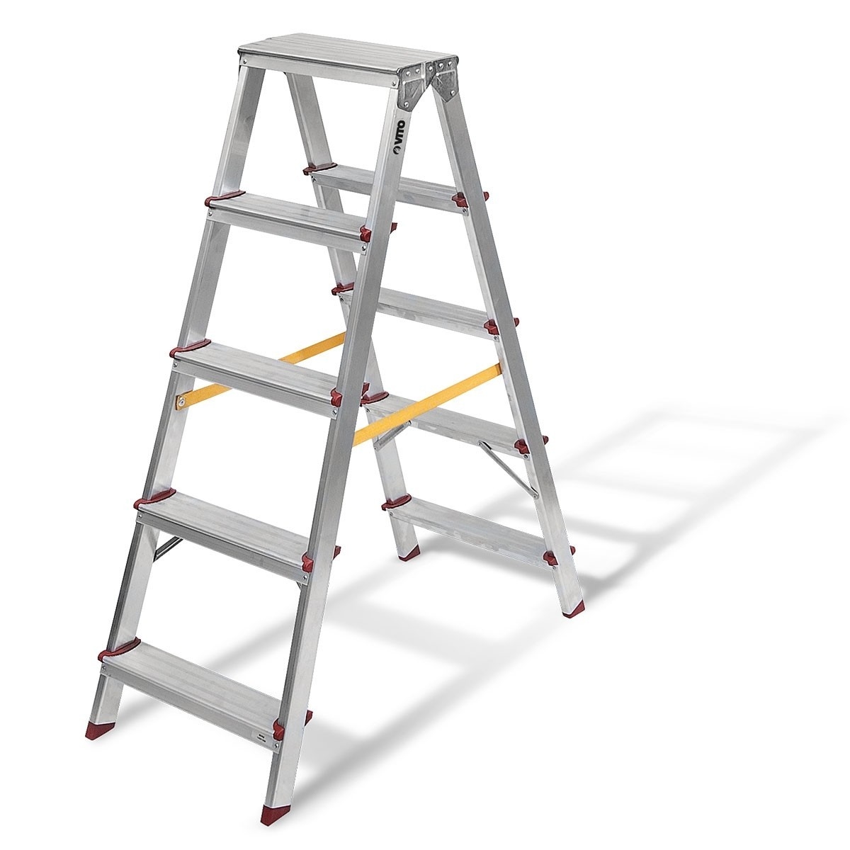 Aluminium-Stehleiter 2 X 5 Stufen Tragkraft 150 kg Höhe 1,14 m VITO Image