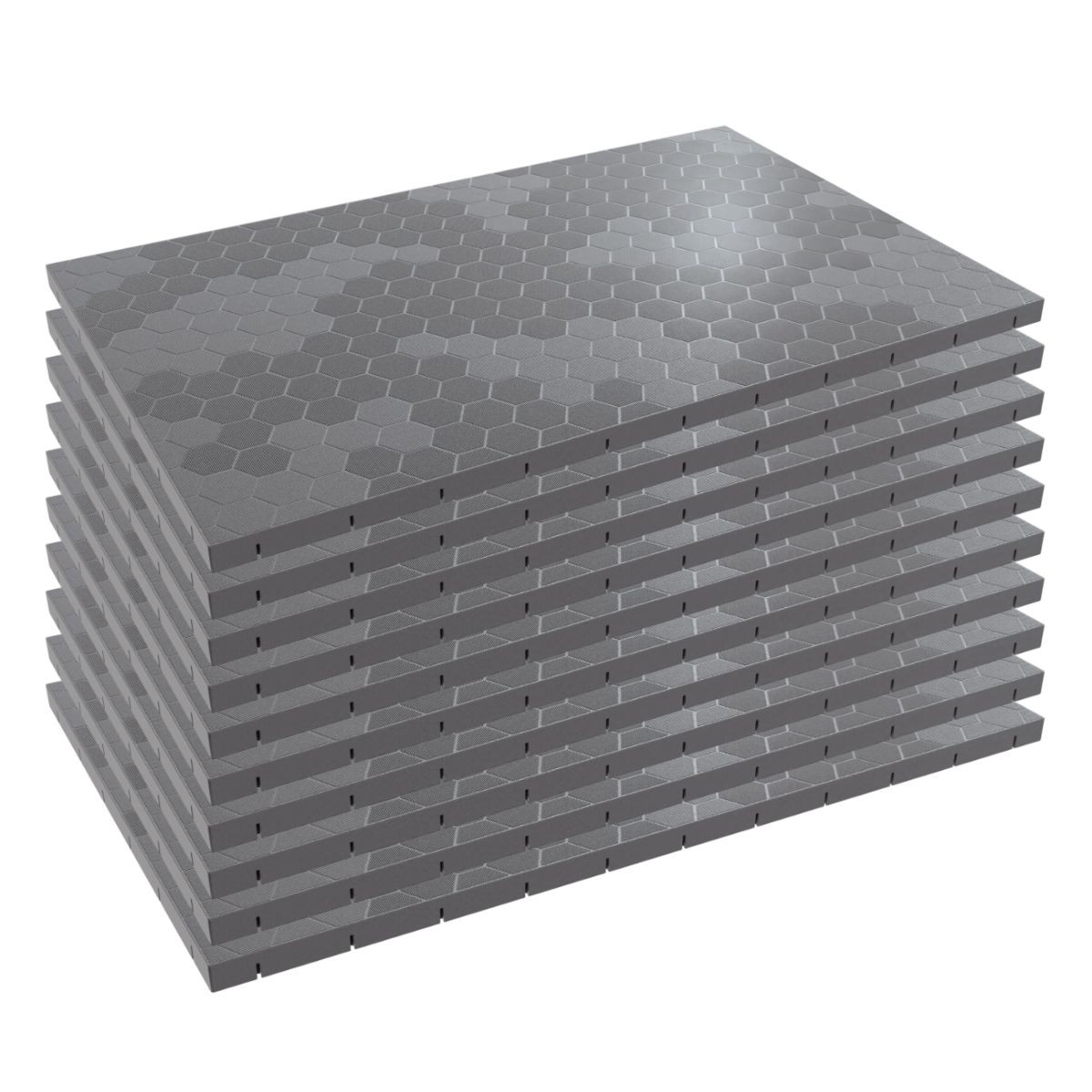 10er-Pack Clipsbare Bodenfliesen Grau 116x76x3 cm Rechteckig Polypropylen Bodenbelag 7.69m2 INTEC Image