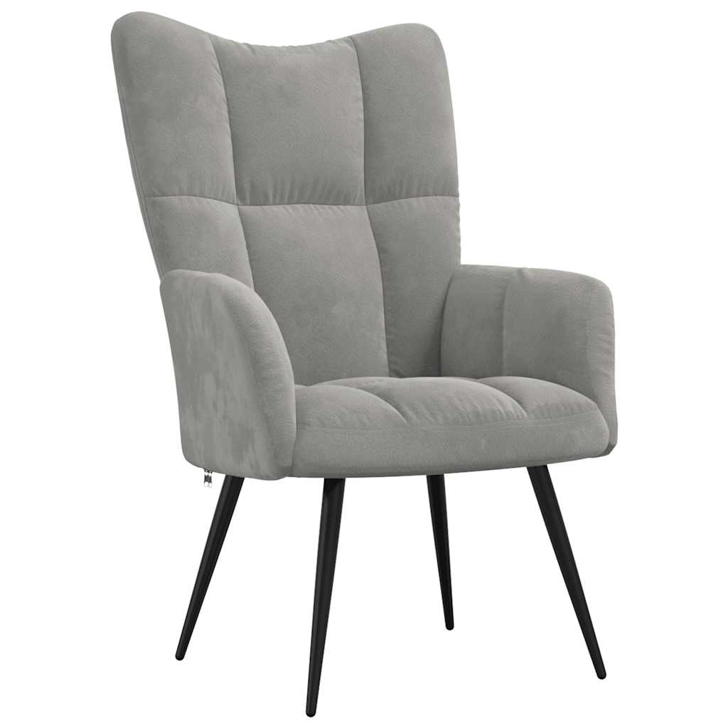 vidaXL Relaxsessel Hellgrau Samt Image