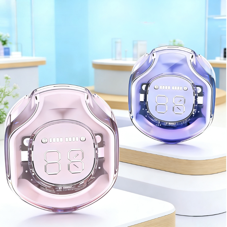 T8 Wireless Bluetooth Headset With LED Power Display Digital Wireless Earphones black