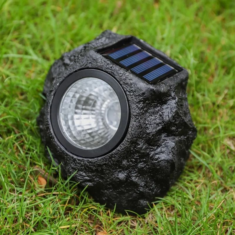 Solar Simulation Stone Spotlight | Waterproof Outdoor Garden Rock Light For Lawn & Landscape warm White