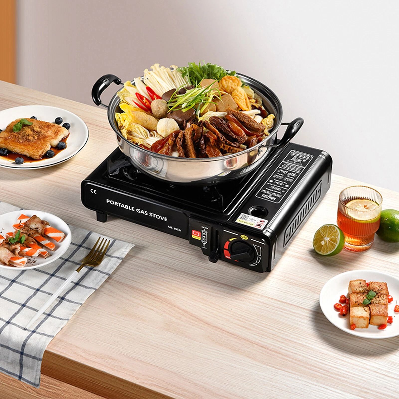 Portable Camping Stove With Windproof BBQ Grill For Outdoor Cooking Portable Camping Stove With Windproof BBQ Grill For Outdoor Cooking