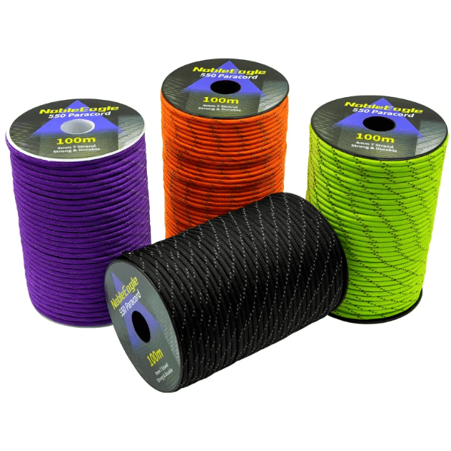 Reflective 550 Paracord Rope 7 Strand 4 Mm Tactical Camping Lanyard And DIY Survival Cord fang Purple 100m