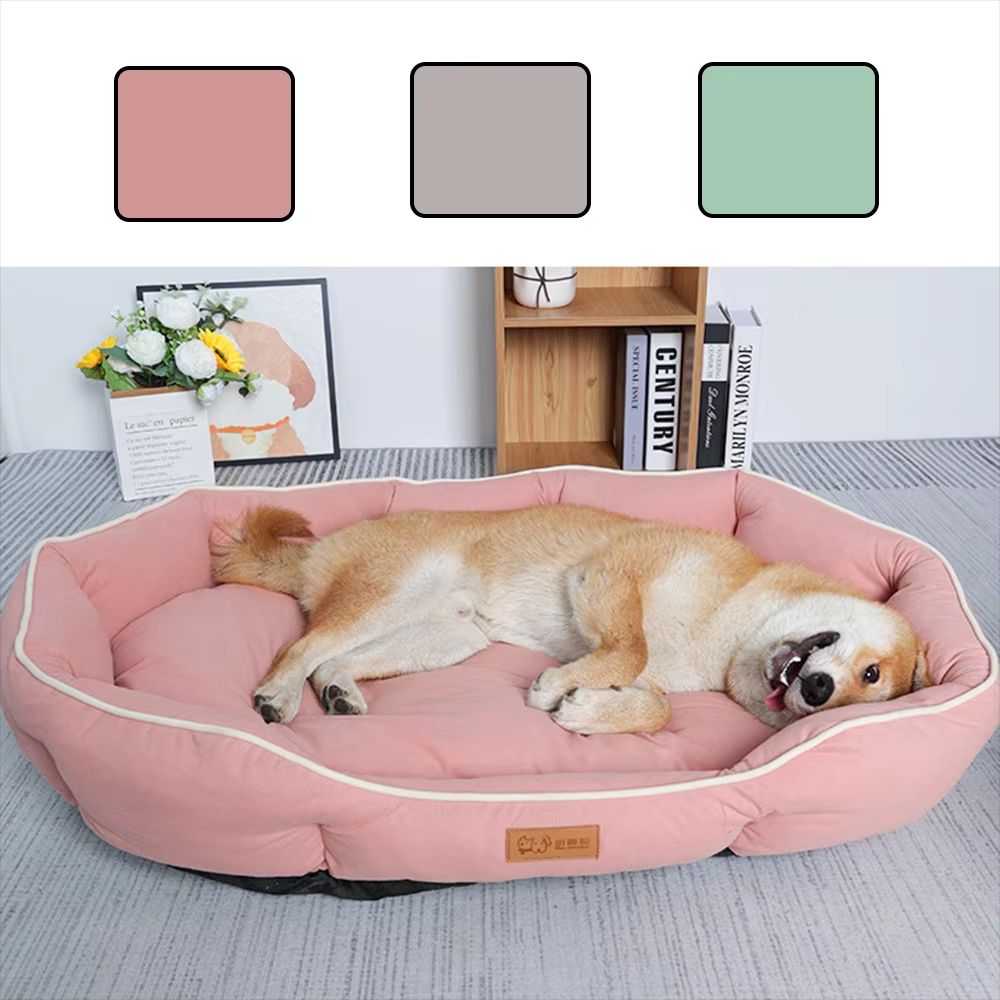 Pet Sofa Sleeping Bed Large Dog Bed House For Cats Big Space Winter Warm Dog Cushion pink xl