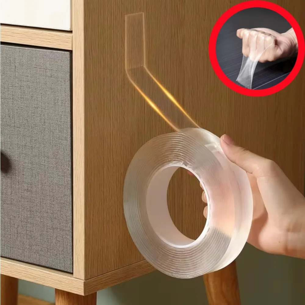 Heavy Duty Double Sided Nano Tape Waterproof Reusable Self Adhesive 5m