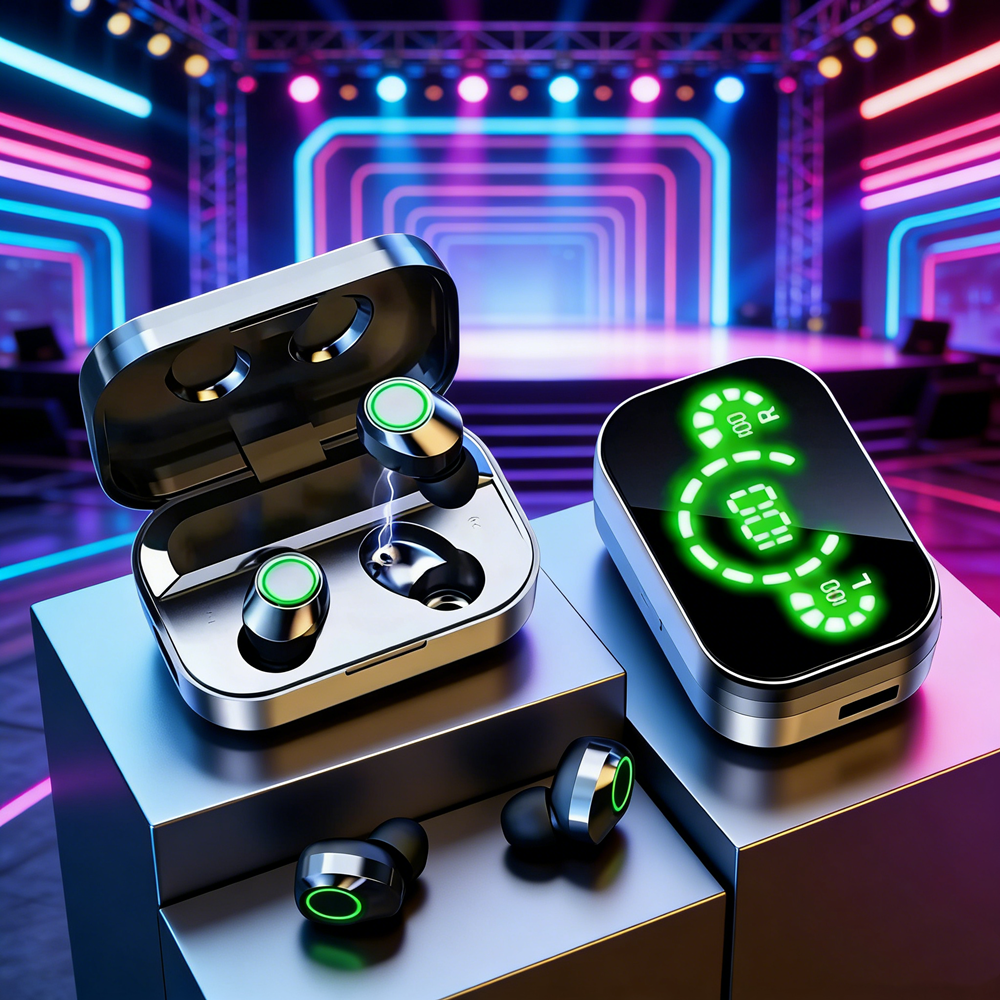 Wireless Bluetooth Headphones With Charging Case & Mic LED Fone Earbuds For Crystal Clear Sound Wireless Bluetooth Headphones With Charging Case & Mic LED Fone Earbuds For Crystal Clear Sound