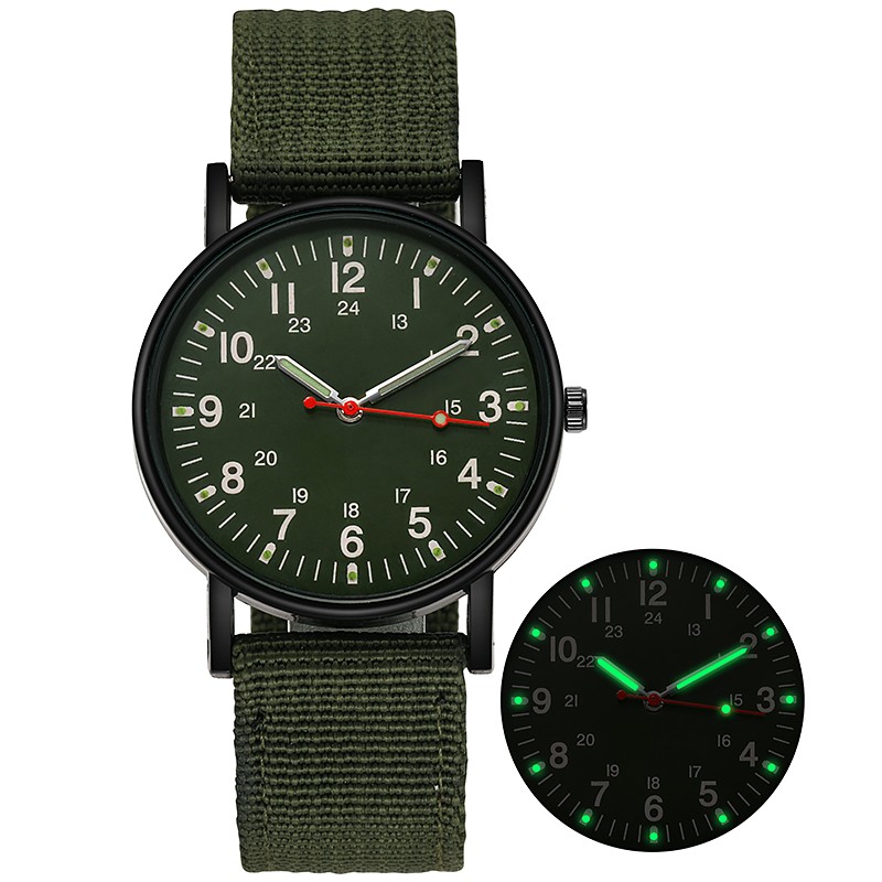Luxury Men's Quartz Watch Big Dial, Waterproof, Luminous Hands light Green