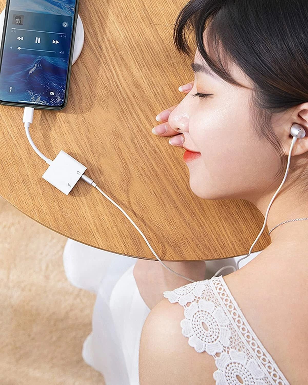 Adapter Headphone & Charger Dual Function Fast Charger Adapter Headphone & Charger Dual Function Fast Charger