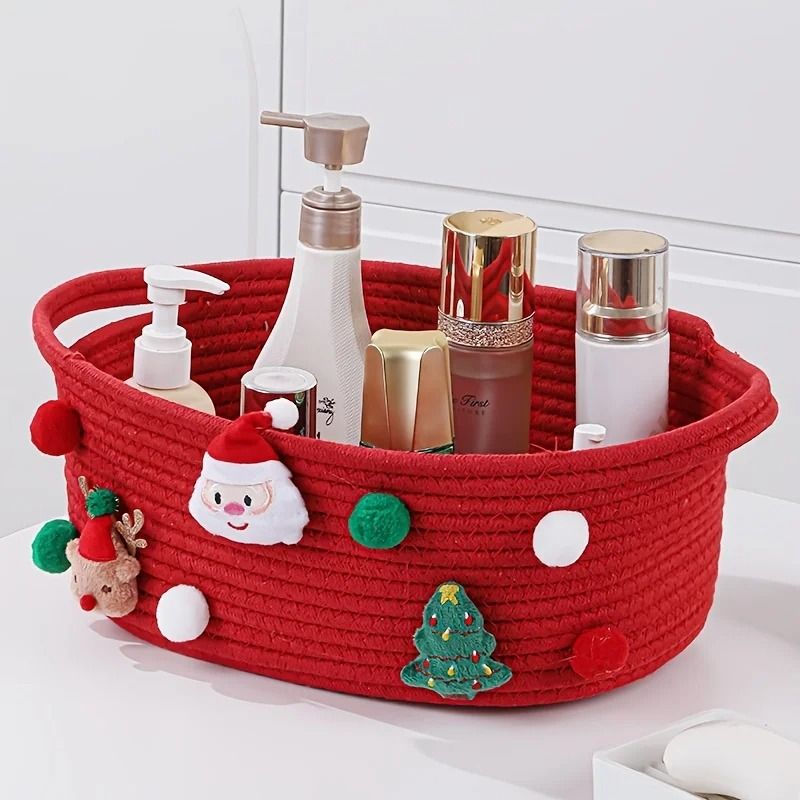 Red Open Top Christmas Gift Basket And Holiday Storage Organizer green (l)