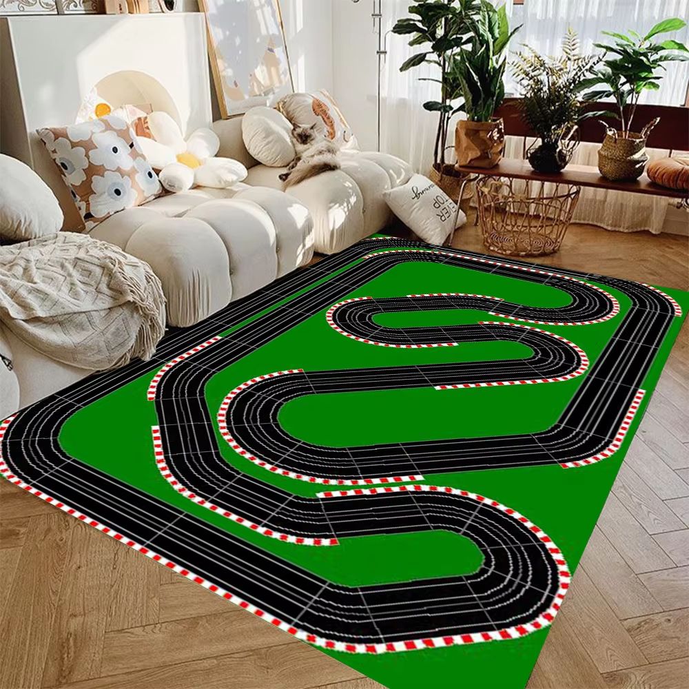 Interactive City Highway Play Mat | Non Slip Educational Floor Rug For Toy Cars race Track 15.75x23.62in