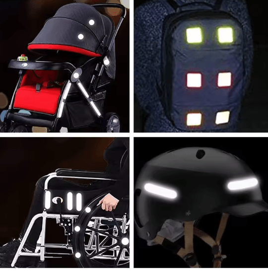 Reflective Stroller Safety Stickers 10PCS Baby Stroller Reflective Patches For Night Visibility yellow